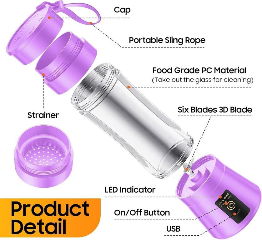 Portable Rechargeable Blender Juicer Cup